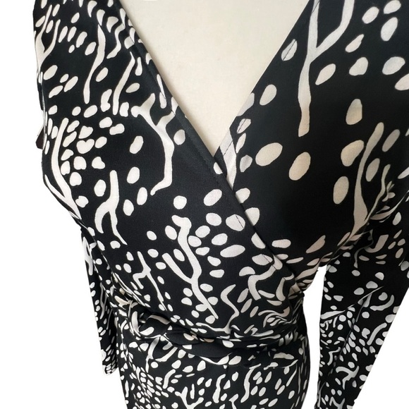 DVF Diane von Furstenberg xTarget MIDI Sea Spots Black Wrap Dress Size L… - Picture 4 of 12